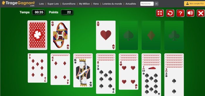 Solitaire 1 carte de Tirage-Gagnant.com