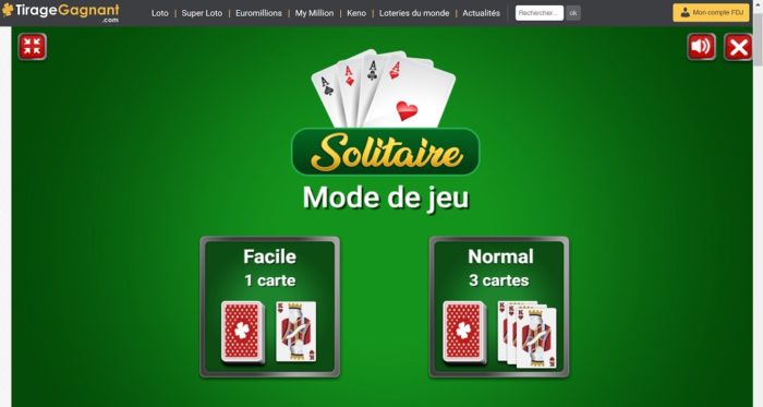 Variantes du jeu Solitaire par Tirage-gagnant.com