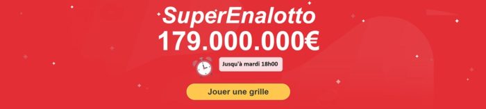 jouer au prochain tirage Superenalotto du mardi 2 juillet 2019